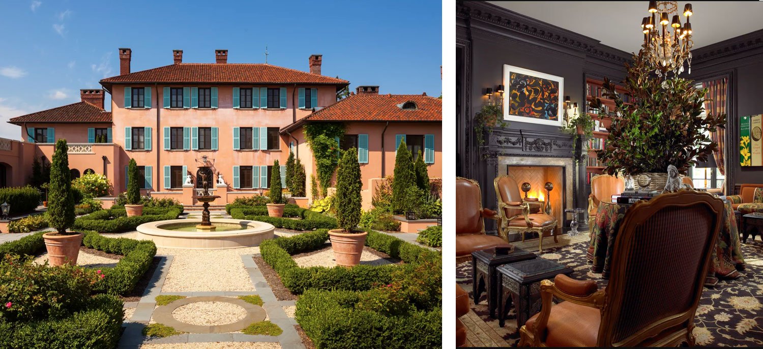 Glenmere Mansion transports guests to Tuscany with its Gilded-Age property and plush interiors.