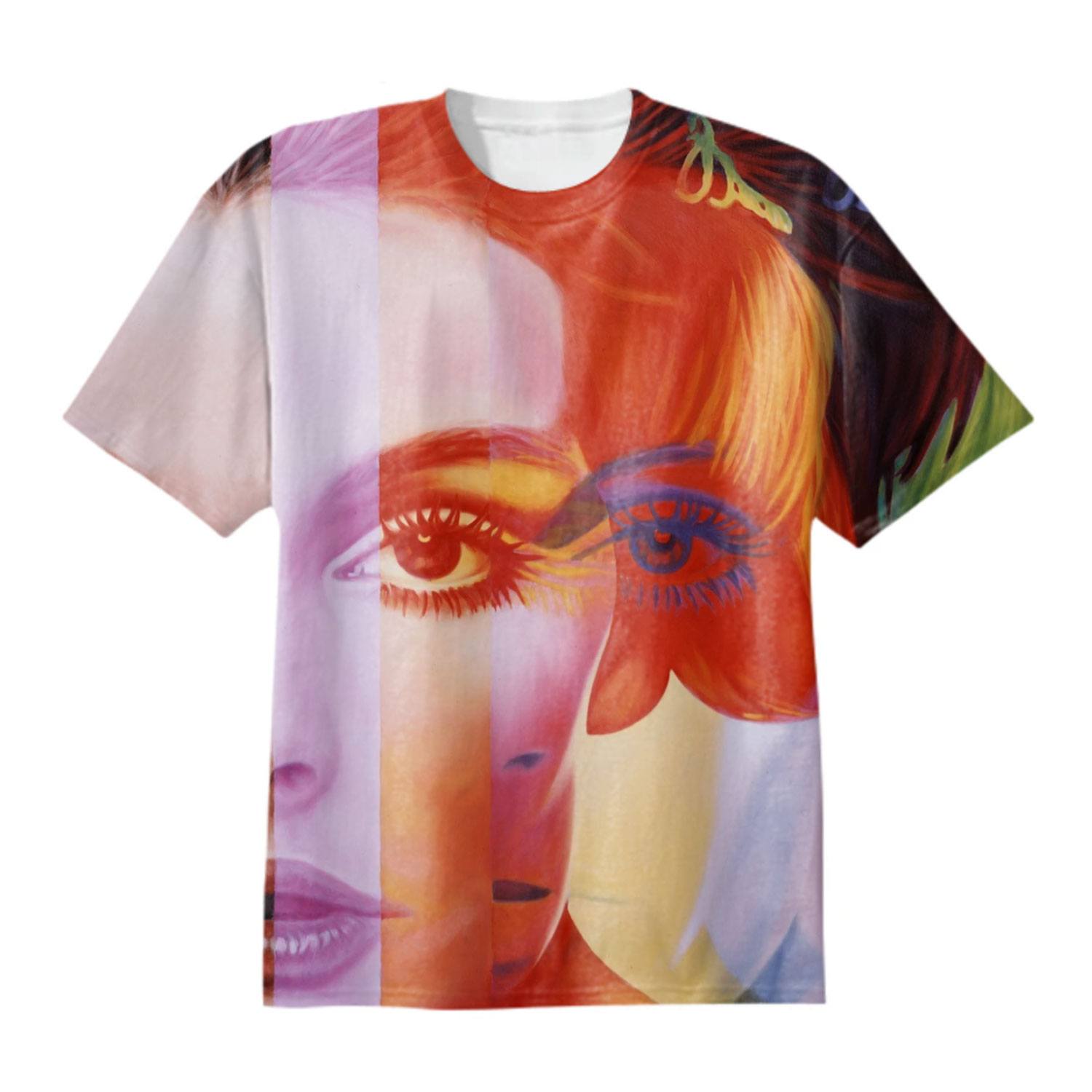 A T-shirt designed by Richard Phillips for Rainbow Contemporary features the artist’s Spectrum graphic.